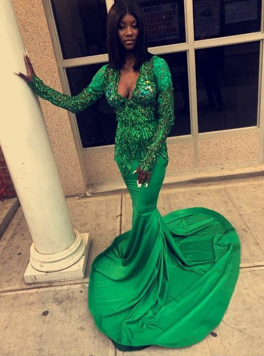 Fashion new prom dress green mermaid party dress evening dress    fg2040