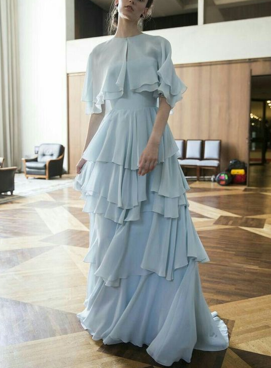 Light blue long prom dress, fashion evening dress      fg3328