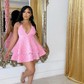 sexy short pink homecoming dress     fg1109