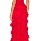 long red prom dresses, sexy lace evening dress with slit      fg833