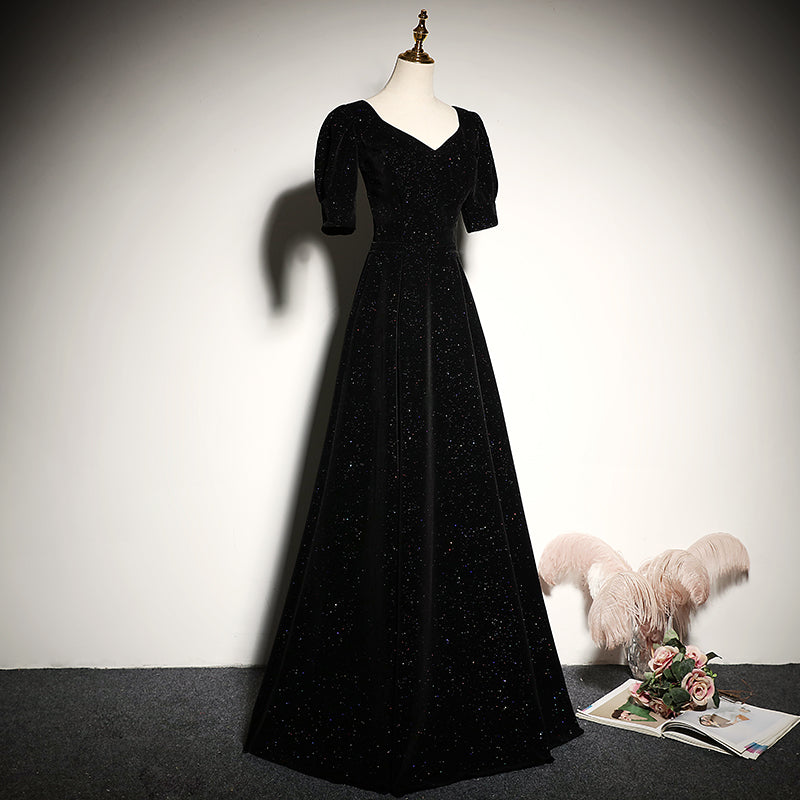 Black evening dress 2022 new long elegant prom dress      fg122