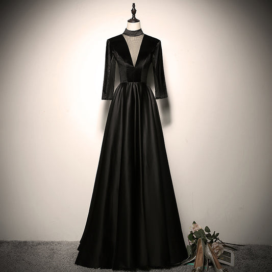 Banquet evening dress 2022 new black long party dress prom dress      fg128