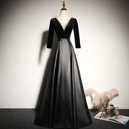Black evening dress 2022 new long elegant party dress prom dress      fg129