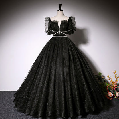Black evening dress women's long ball gown party dress prom dress      fg138