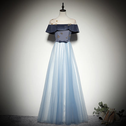 Simple and generous dress new style blue bridesmaid dress evening dress prom dress      fg168