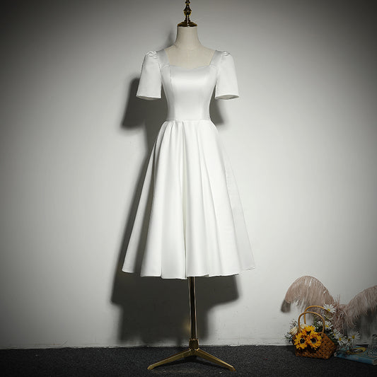 A-line White evening dress new short prom dress,homecoming dress     fg191