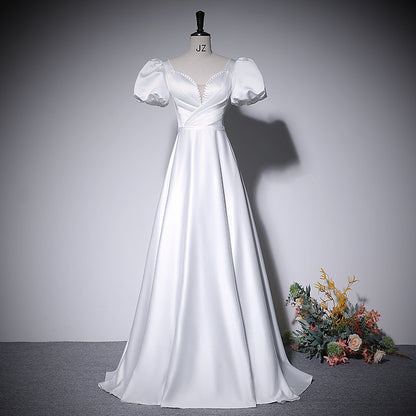 A line white evening dress new prom dress party gowns     fg216