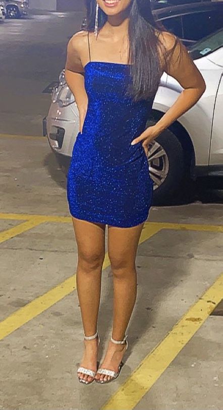 Cute Hoco Dresses Party Dresses Royal blue Sequin Homecoming Dresses     fg284