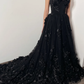 3D floral lace corset dress, alternative bride fantasy tulle train prom gown      fg359