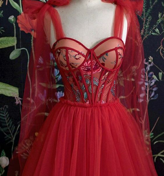 Gorgeous red Long evening dress Prom Dresses       fg408