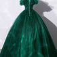 Green tulle long ball gown dress formal dress     fg490
