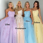 Spaghetti straps tulle prom dresses applique evening gown long party dress      fg661