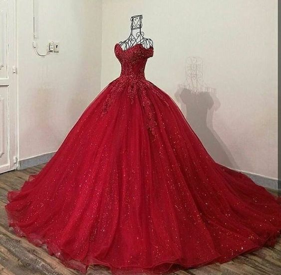 Red Prom Dresses, Popular Newest Evening Dresses, Ball Gown Long Dresses    fg819