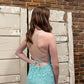 Green lace long prom dress mermaid evening dress      fg90