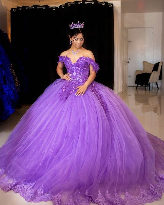 Purple Ball Gown Evening Dress Long Prom Gown        fg948